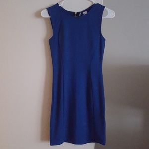 Blue form fitting mini dress